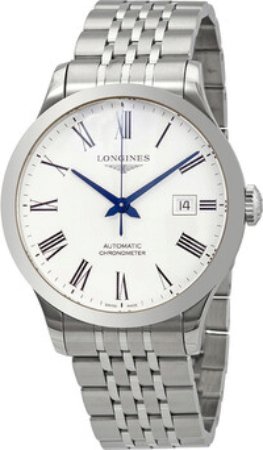 Longines Herreklokke L2.821.4.11.6 Record Hvit/Stål Ø40 mm