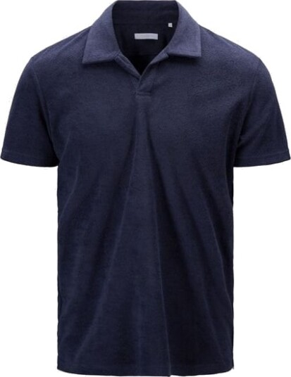 Cermino Riviera Terry Polo Short Sleeve - Navy Blue Blå L