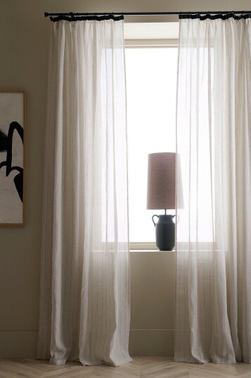 Ellos Home Gardin med multibånd Tekla 2 pk Beige