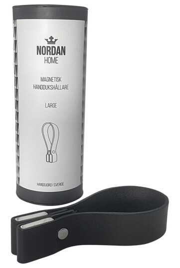 Nordan Home Håndklehenger sort lær magnetisk H11 cm
