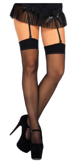 Leg Avenue Stockings Leg Avenue Sheer StayUp Strømper (Plus size) One Size 1001-001