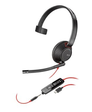 Poly 5210 Blackwire Usb C Hodesett 3,5 Mm Jakk, Usb-c Mono Svart Poly 5210 Blackwire Usb C Hodesett 3,5 Mm Jakk, Usb-c Mono Svart