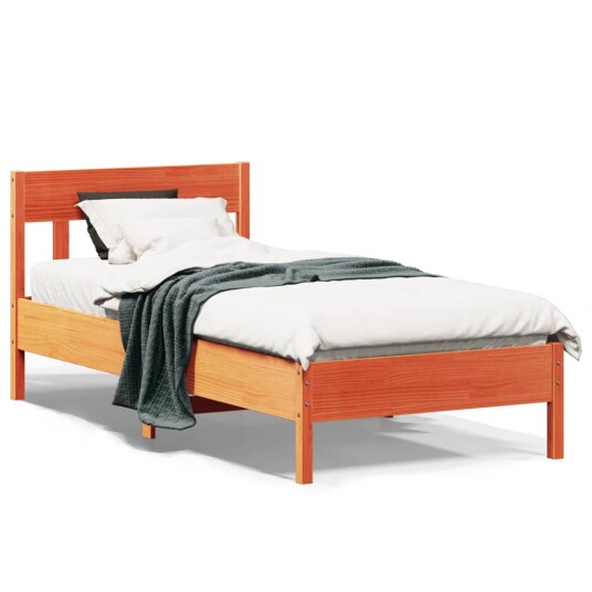  Sengeramme med hodegavl voksbrun 75x190 cm heltre furu 8721012428508