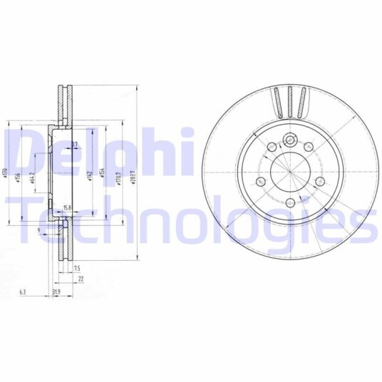 Bremseskive DELPHI BG3503 Bremseskive DELPHI BG3503