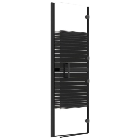 Leddet dusjdør ESG 100x140 cm svart