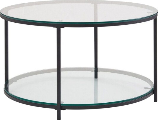 Sofabord Wohnling Rundt sikkerhetsglass med glassbrett moderne -