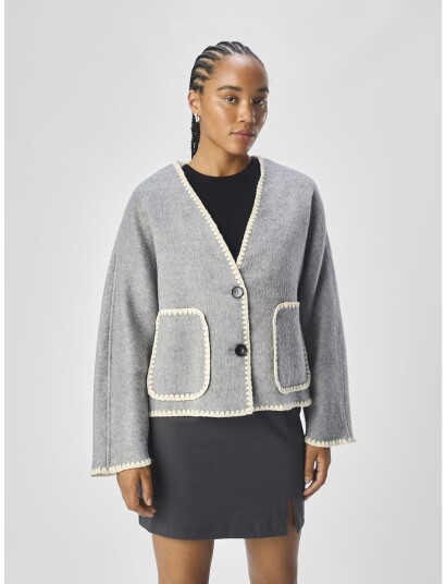 Object Objlola Ls Lo Jacket E Au Div - Grey - 36