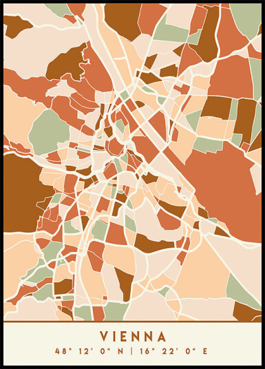 Black Maps Earth Tones 92 Plakat Plakat / 30x40cm