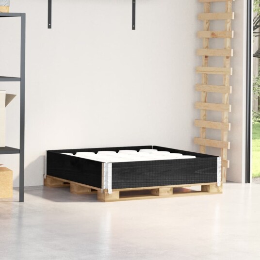  Pallekarmer svart 100x100 cm heltre furu