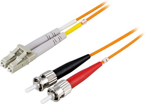 Deltaco 5m OM1 Duplex Fiberkabel LC-ST Multimode 62,5/125 µm