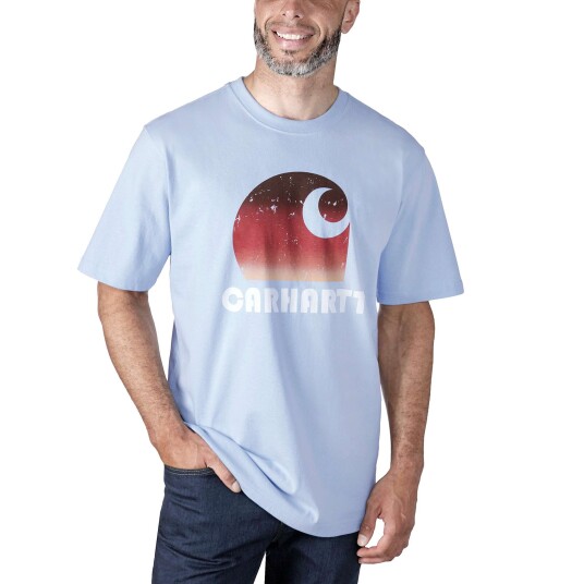 Carhartt Heavy Graphic T Shirt Men Fog Blue M S