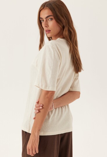 Selected Slfada Ss Linen Blend Tee
