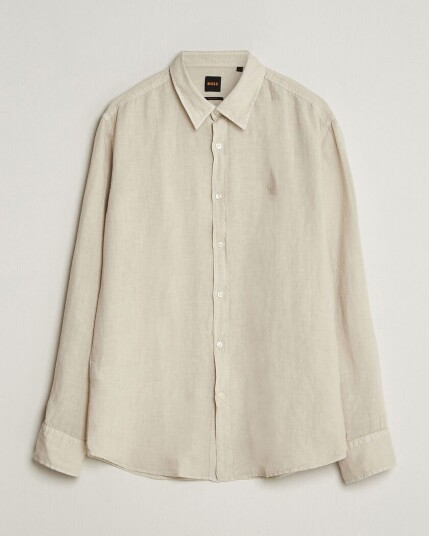 Boss ORANGE Relegant Linen Shirt Light Beige