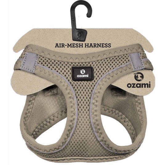 Ozami Air-Mesh Hundesele Medium Beige med Refleks
