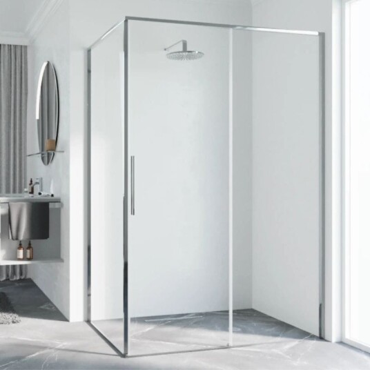 Novellini Riga 2PF Skyvedører Krom / 109cm Venstre Hengslet