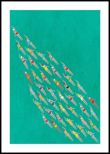Racing Swimmers Plakat / 70x100cm Racing Swimmers Plakat / 70x100cm