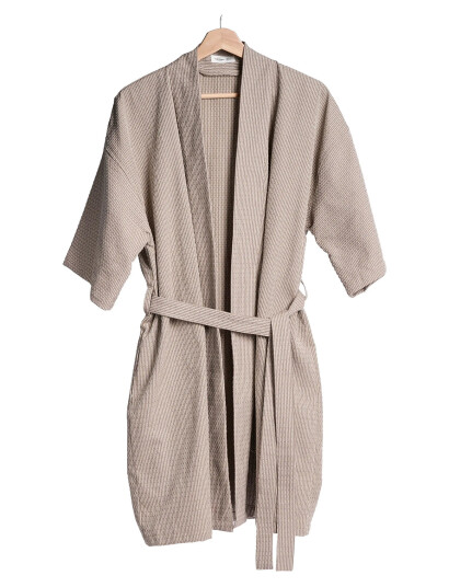 The Organic Company Wellness Bathrobe   Beige   S/M