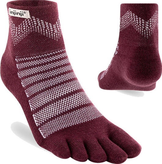 Injinji Outdoor Midweight Mini Crew Wool Garnet L 44.5 47 Injinji Outdoor Midweight Mini Crew Wool Garnet L 44.5 47