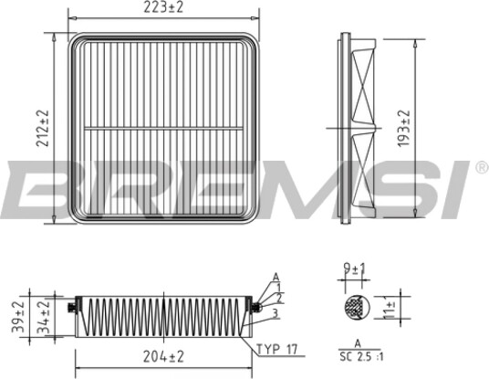 Luftfilter BREMSI FA1118 Luftfilter BREMSI FA1118