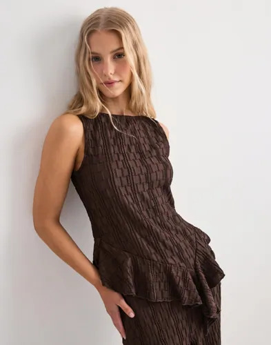 Vero Moda Brun Vmtamina Sl Asm Top Jrs Exp