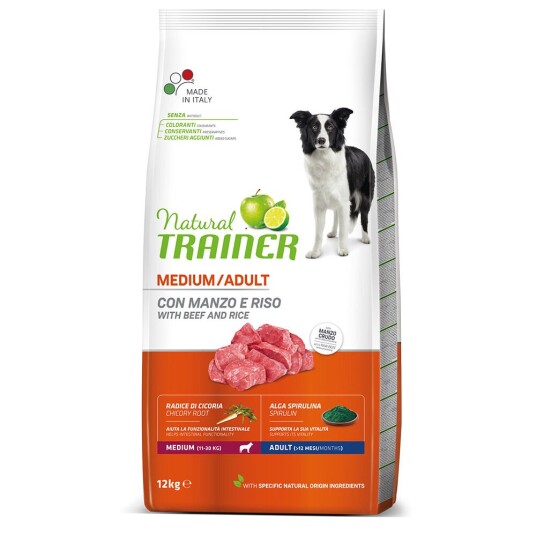 Trainer Natural Dog Nova Foods Trainer Natural Medium Storfekjøtt Ris Ginseng 12 kg Trainer Natural Dog Nova Foods Trainer Natural Medium Storfekjøtt Ris Ginseng 12 kg