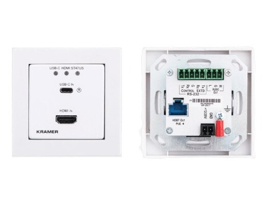 KRAMER WP-20CT/EU-80/86(W) - EU & UK–Size Wall–Plate Auto Switcher/Transmitter, white EU & UK Frames
