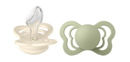 BIBS® Soother Couture Ivory/Sage silikon fra 6 måneder, 2 stk.