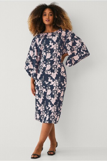 Ellos Collection Kjole (monday) Dress With Wide Sleeves med vide ermer Blå
