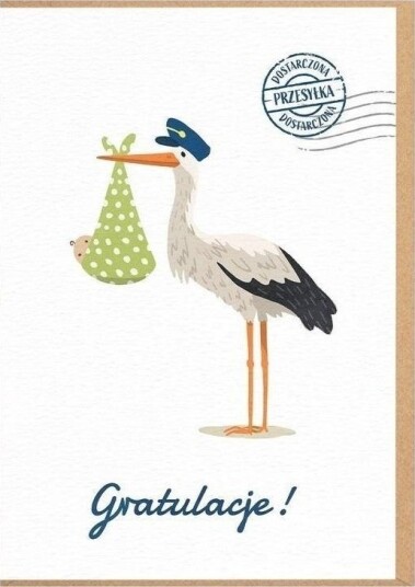 Nadwyraz.Com Kort Nyfødsel Stork Gratulasjon Nadwyraz.Com Kort Nyfødsel Stork Gratulasjon