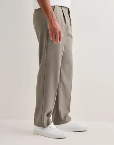 Selected Men SLH220 Loose Otto Wool Blnd Pleat P Dressbukser Grå