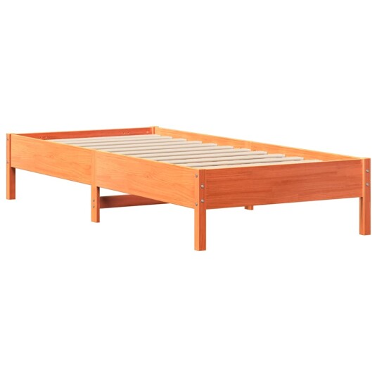  Sengeramme uten madrass voksbrun 90x200 cm heltre furu