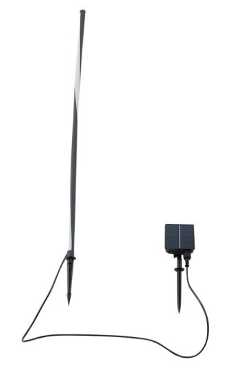 Lindby LED-solcellelampe Sabriel rett svart aluminium 3000K