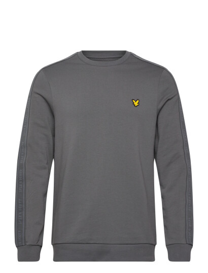 Lyle & Scott Sport Jacquard Tape Crew Neck   Grey   S