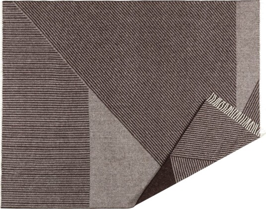 NJRD Stripes ullpledd 130 x 185 cm Brun
