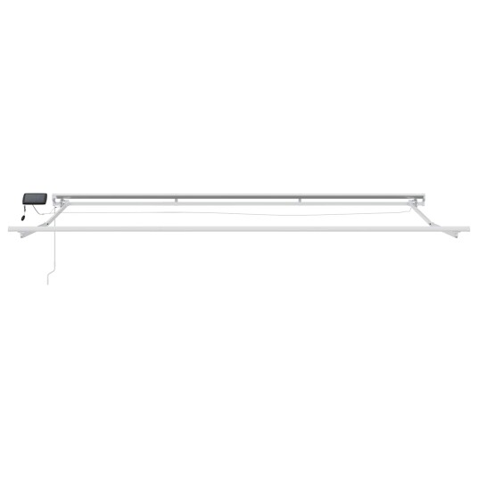 Manuell markiseramme med LEDs Hvit 4,5 × 3,5 m Aluminium