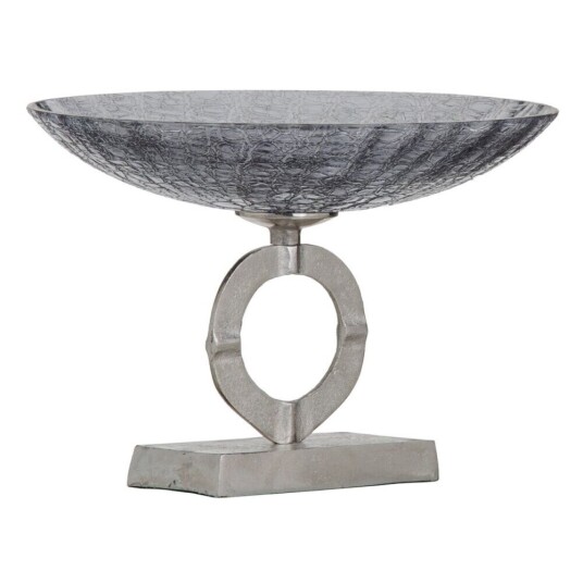 Bigbuy Home Bordduk 33 X 33 X 24 Cm Krystall Grå Metall Sølv