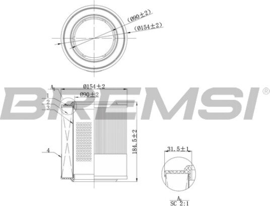 Luftfilter BREMSI FA1104 Luftfilter BREMSI FA1104
