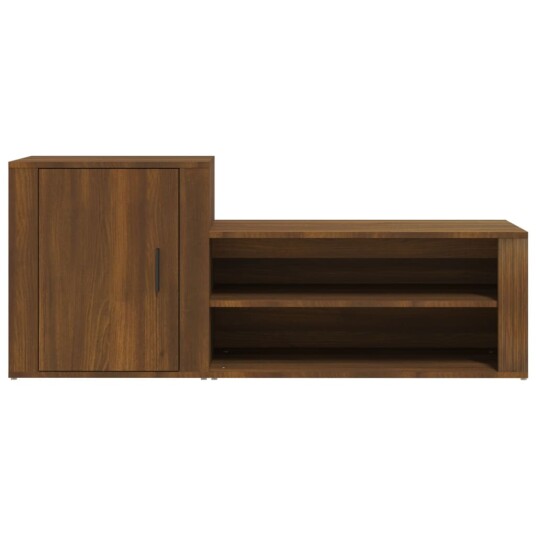 vidaXL Skoskap brun eik 130x35x54 cm konstruert tre