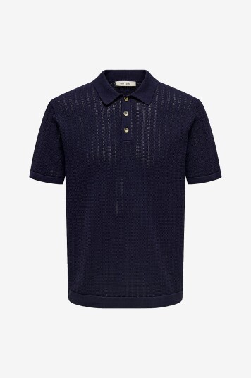 Only & Sons Genser onsMoon Reg 12 SS Polo Knit Blå
