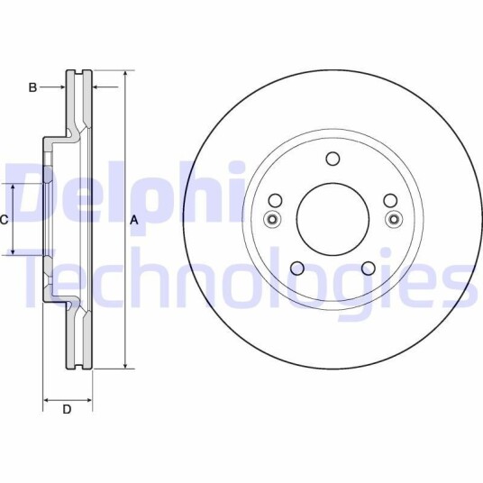 Bremseskive DELPHI BG4745C Bremseskive DELPHI BG4745C