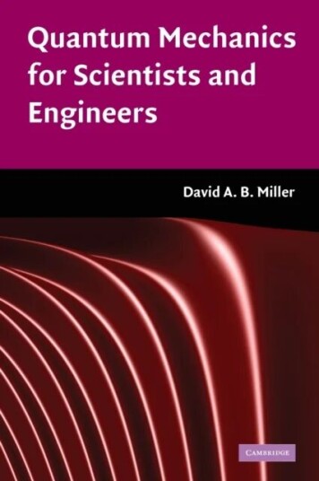 Quantum Mechanics For Scientists And Engineers Av David A. B. (Professor Stanford Universit Miller
