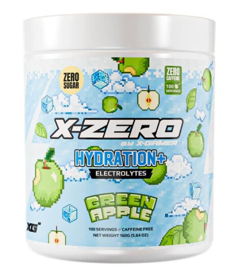 X-GAMER Energidrikkpulver X-Zero Hydration+ 160 gram Green Apple X-GAMER Energidrikkpulver X-Zero Hydration+ 160 gram Green Apple