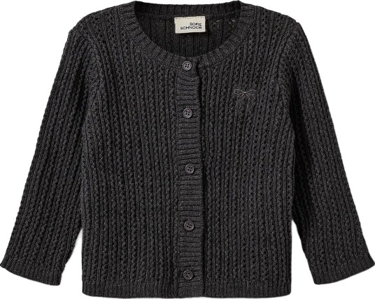 Sofie Schnoor Baby and Kids Skylarkb Cardigan - DARK GREY MELANGE - 68