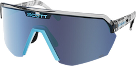 SCOTT Sport Shield sykkelbriller sort/Neon Blå/AMP Blue Chrome