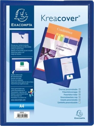 Presentasjonsmappe Exacompta Kreacover A4 Blå Pakke Med 10 Stk. Presentasjonsmappe Exacompta Kreacover A4 Blå Pakke Med 10 Stk.