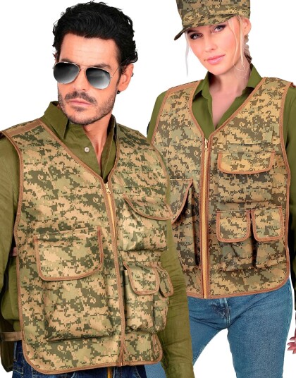 Brun og Grønn Militær Camo Taktisk Vest til Voksen XX-Large Voksenkostyme 91720