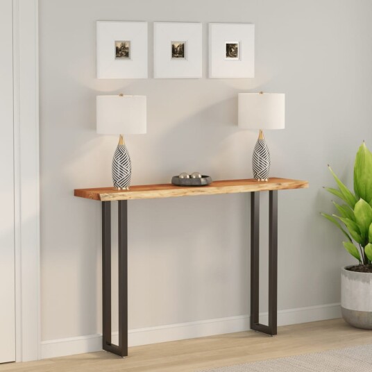  Vegghylle 160x30x3,8 cm rektangulær heltre akasie naturlig kant
