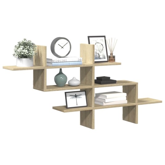  Vegghylle sonoma eik 124,5x18x60,5 cm konstruert tre 8721158361301