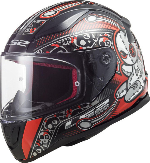 LS2 FF353 Rapid Mini Voodoo Hjelm til barn L Svart Rød