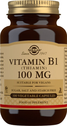 Solgar B1-vitamin 100 Mg (Thiamin) 100 Kapsler